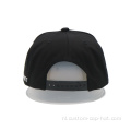Zwarte 3D geborduurde snapback -hoed